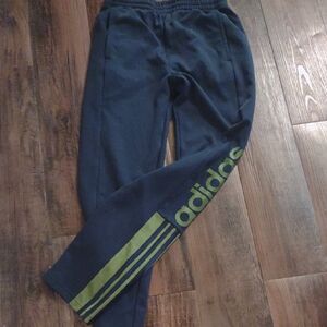 Adidas Kids Navy and Green Joggers